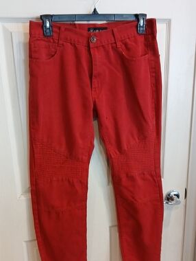 Men's Red Slim Fit Jeans